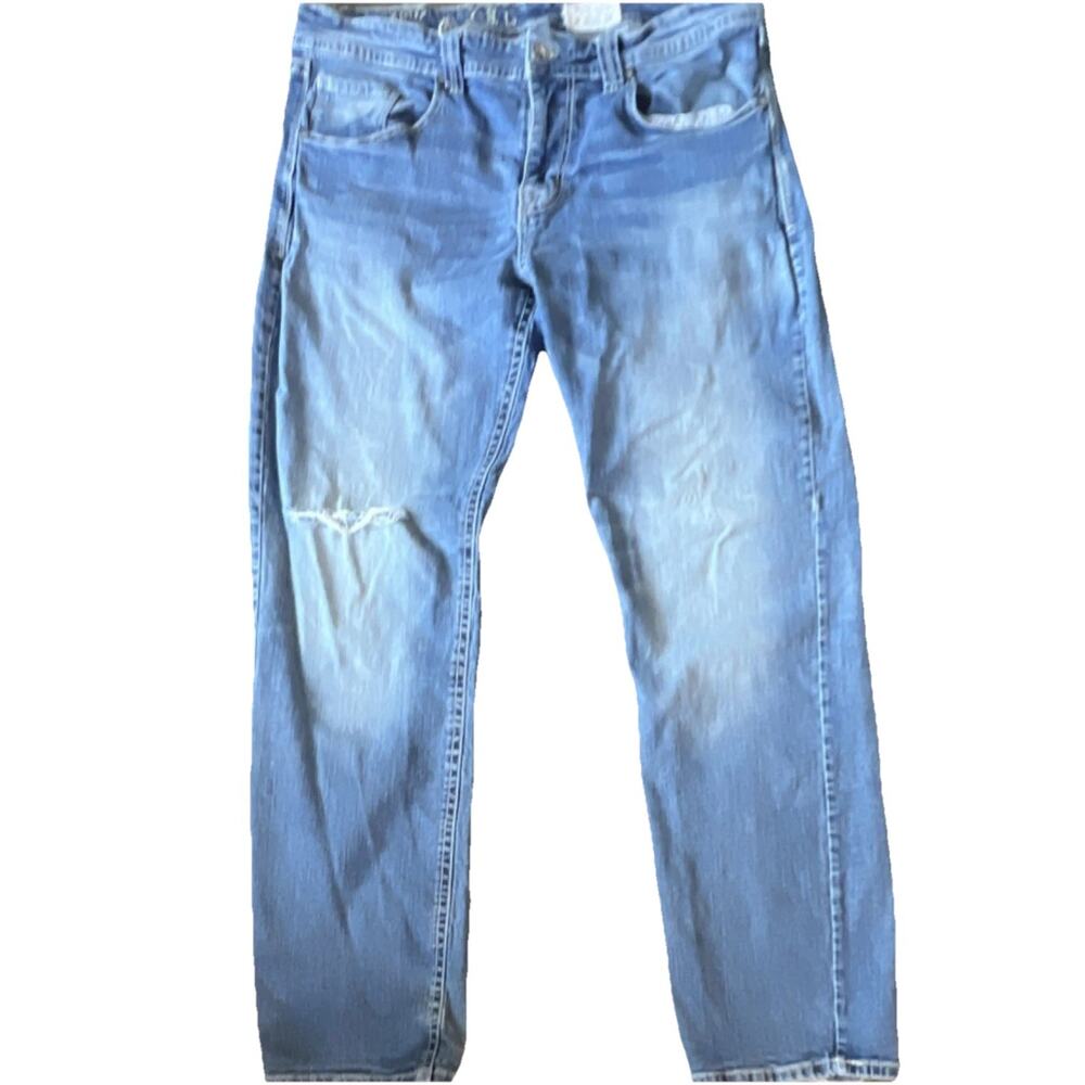 TK Axel Slim Bootcut Jeans Mens  Sz 36x34 Distressed Y2K Biker Grunge Denim